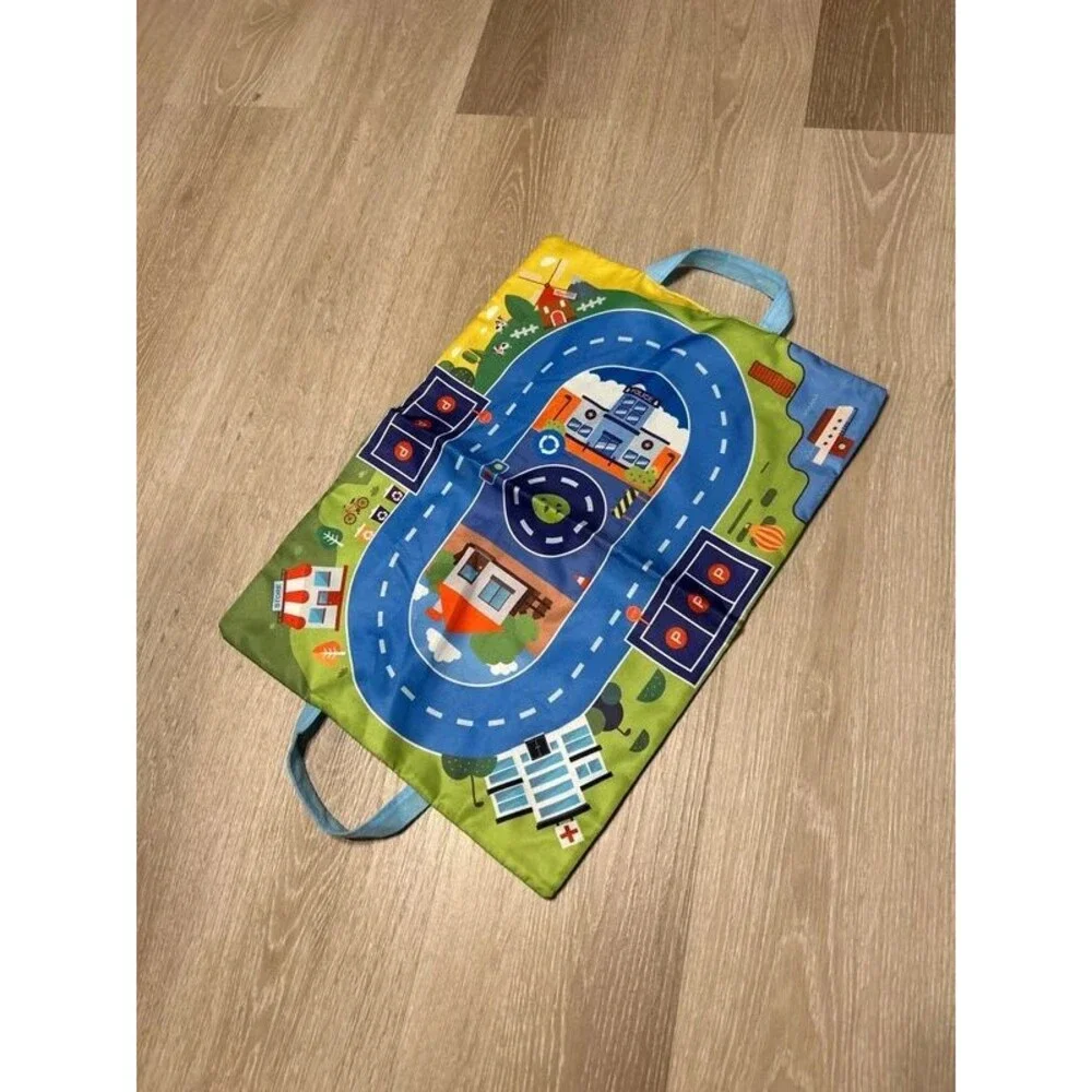 2-in-1 Interactive Play Car Mat and Storage Tote Bag